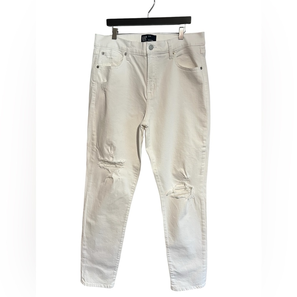 GAP Girlfriend White Distressed Slim Jeans - 10/30T 👖